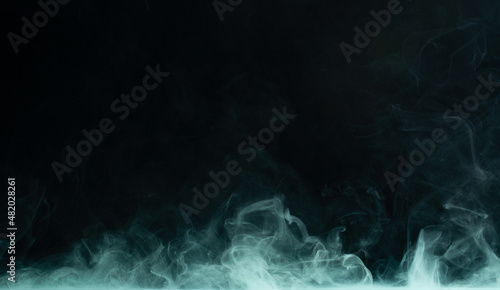 Blue steam on a black background