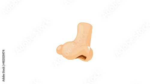 Human nose icon animation best cartoon object on white background