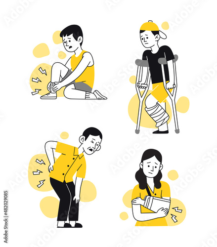 people with physical injury many parts of the body
