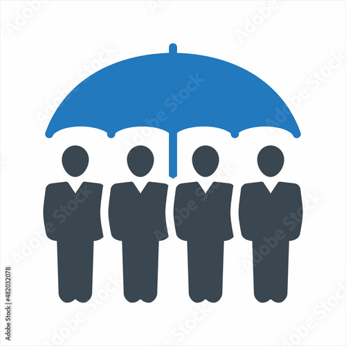 Employer insurance icon. Vector and glyph