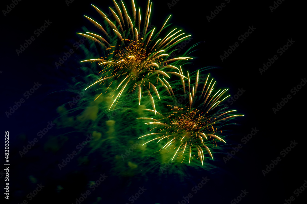 Fireworks in the night sky in honor of Victory Day. Fireworks in the night sky in honor of Victory Day.
