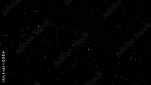 Abstract flight through stars and blue nebula in space. 4k 3D. Isolated black background.