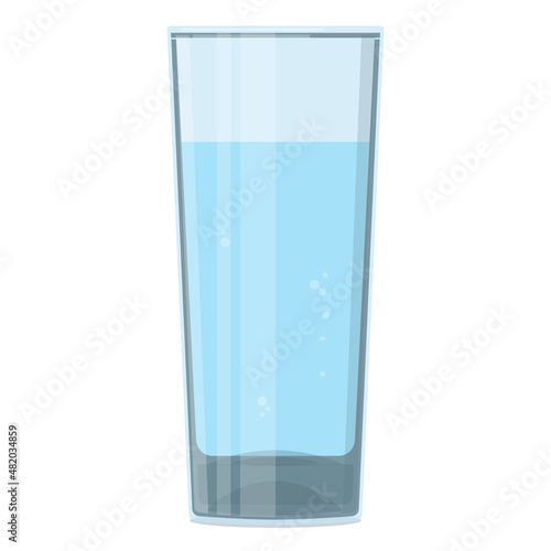Glass cup with water. Vector illustration isolated on white background.