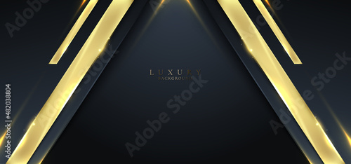 Banner web elegant 3D abstract blue stripes shapes