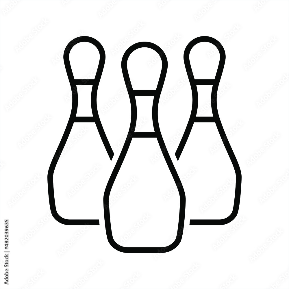 Bowling ball and pin icon. Simple icon skittles with ball. vector illustration on white background. eps 10 Bowling ball and pin icon. Simple icon skittles with ball. vector illustration on white background. eps 10