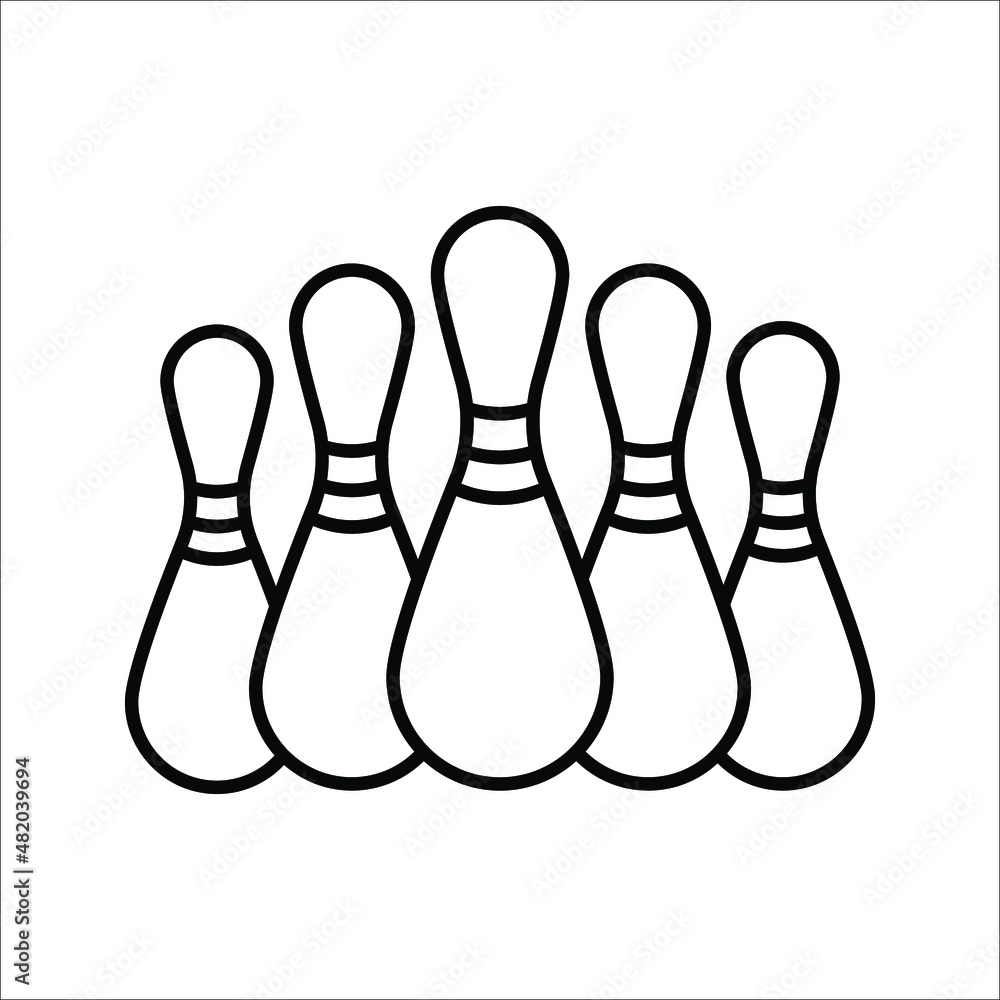 Bowling ball and pin icon. Simple icon skittles with ball. vector illustration on white background. eps 10 Bowling ball and pin icon. Simple icon skittles with ball. vector illustration on white background. eps 10