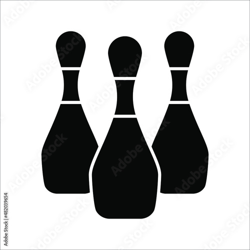 Bowling ball and pin icon. Simple icon skittles with ball. vector illustration on white background. eps 10