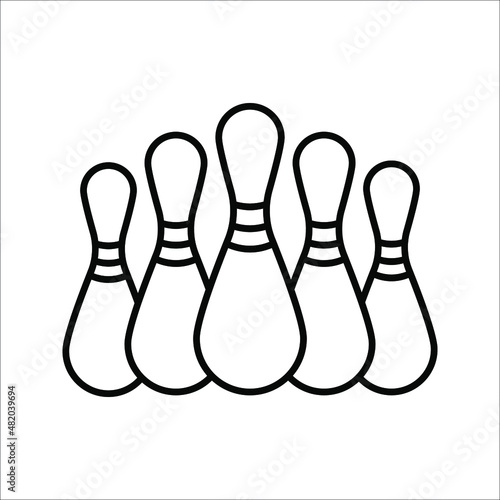 Bowling ball and pin icon. Simple icon skittles with ball. vector illustration on white background. eps 10