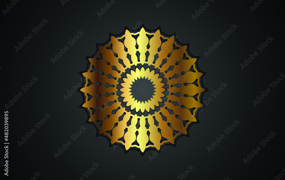 Fototapeta premium Luxury mandala background with golden arabesque pattern arabic islamic east style