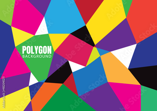 Polygon background with colorful. Wallpaper or banner.