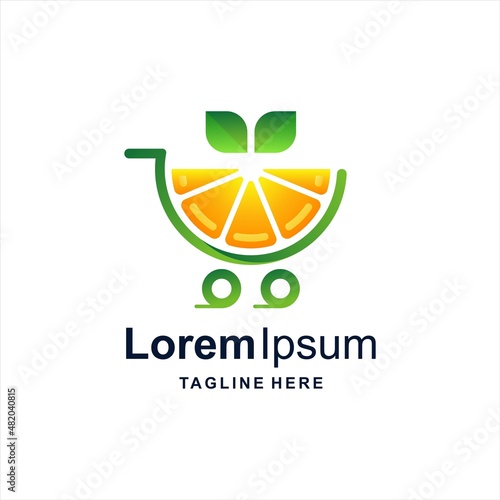 Fruit cart logo design concept