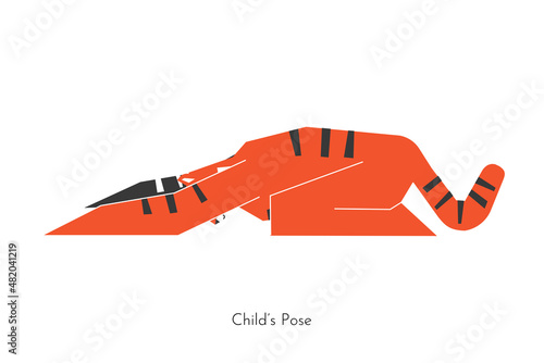Canvas Vector flat isolated illustration with animal character learning yoga