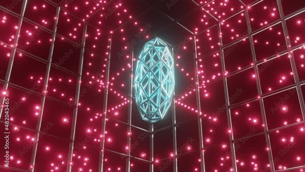 Abstract neon blue purple psychedelic hypnotic VJ loop background. 3D ...