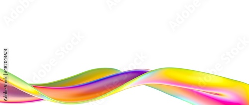 rendering abstract background with holographic twisted shapes © vegefox.com
