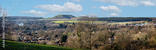 Fotografie, Obraz Panoramic view of Cley Hill seen from hilltop near Warminster, Wiltshire, UK