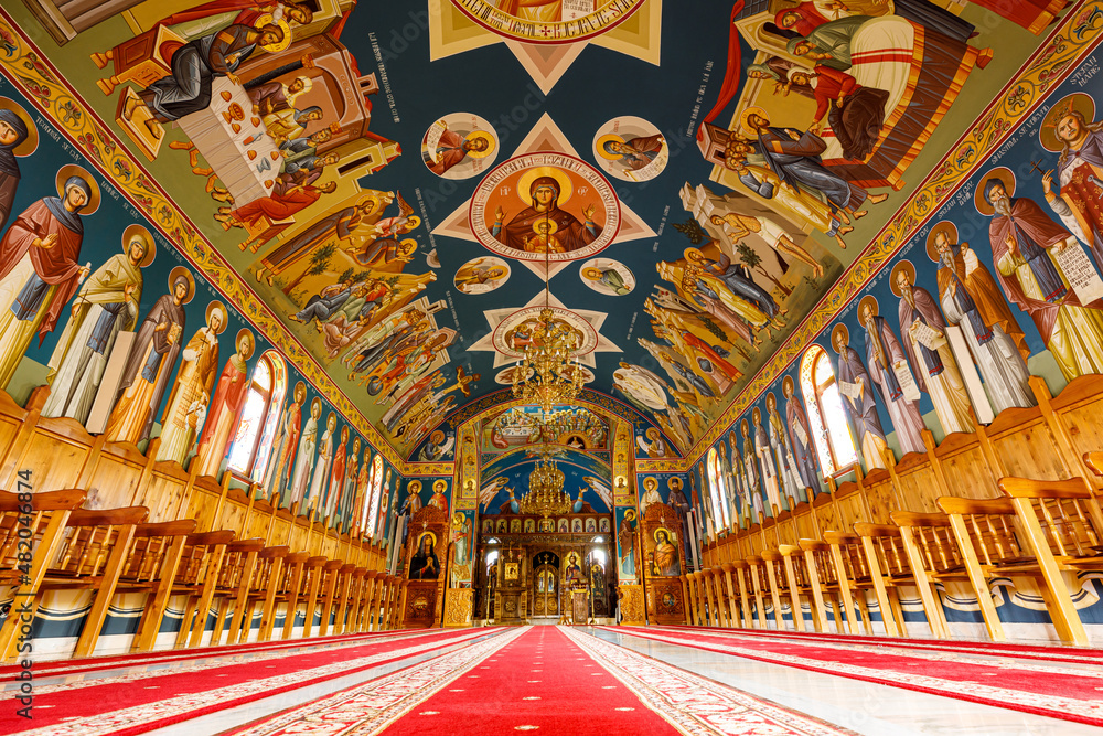 An orthodox monastery in the Bucovina in Romania - obrazy, fototapety, plakaty 