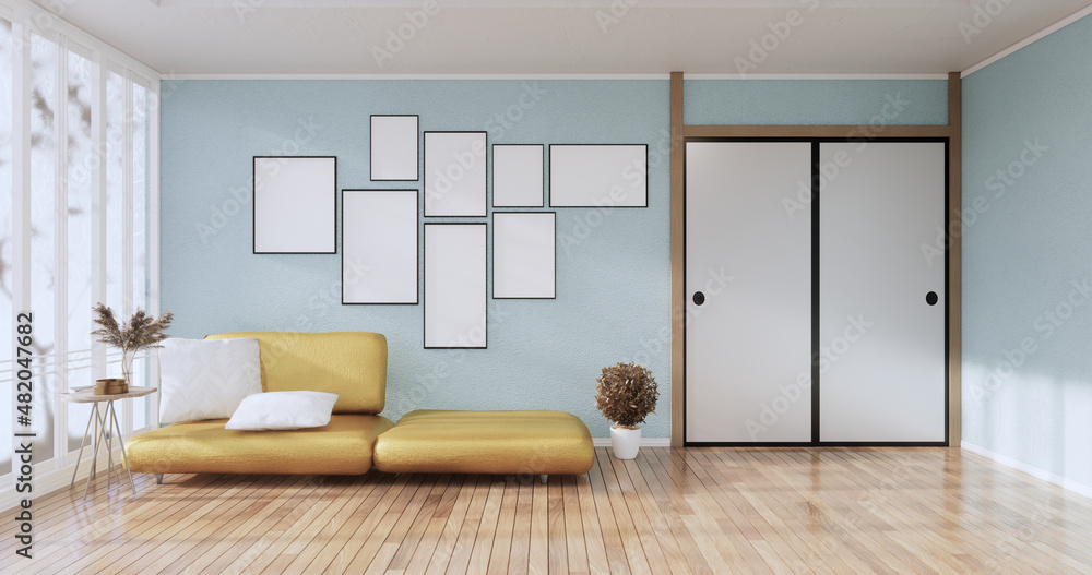 Obraz premium Beautiful, Mint tropical-style room, the rooms and the light shines from the sun into the room.3d rendering