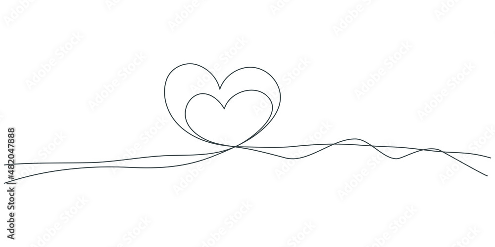 Two hearts drawn by hand in one thin line. Vector drawing of woven hearts in the form of doodles. Abstract plexus of hearts for design and decoration. Two hearts drawn by hand in one thin line. Vector drawing of woven hearts in the form of doodles. Abstract plexus of hearts for design and decoration.