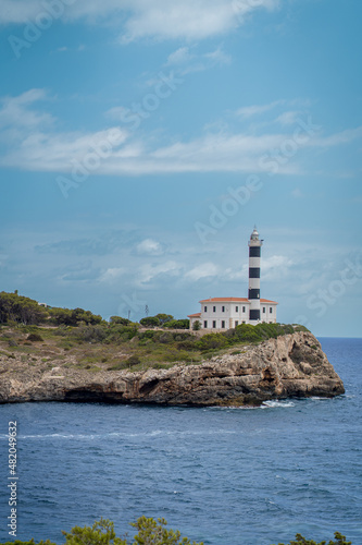 Lighthouse Porto Colom Mallorca Balearic Islands Spain in summertime © Norbert