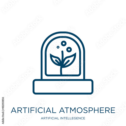 artificial atmosphere icon from artificial intellegence and future technology collection. Thin linear artificial atmosphere, technology, artificial outline icon isolated on white background. Line