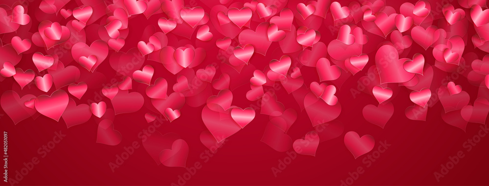 Background of small shiny hearts in red colors. Illustration on Valentine Day Background of small shiny hearts in red colors. Illustration on Valentine Day