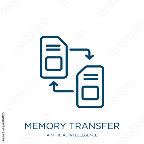 memory transfer icon from artificial intellegence and future technology collection. Thin linear memory transfer, transfer, device outline icon isolated on white background. Line vector memory transfer