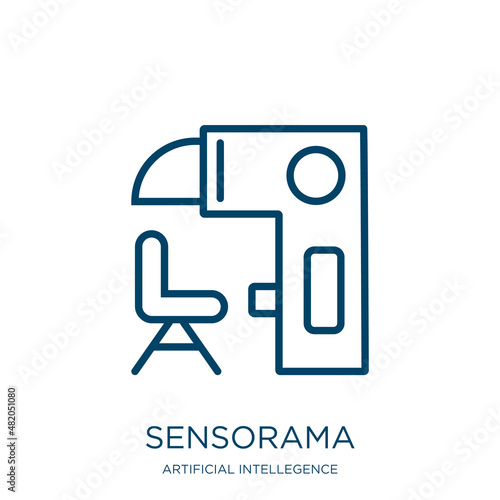 sensorama icon from artificial intellegence and future technology collection. Thin linear sensorama, digital, virtual reality outline icon isolated on white background. Line vector sensorama sign,
