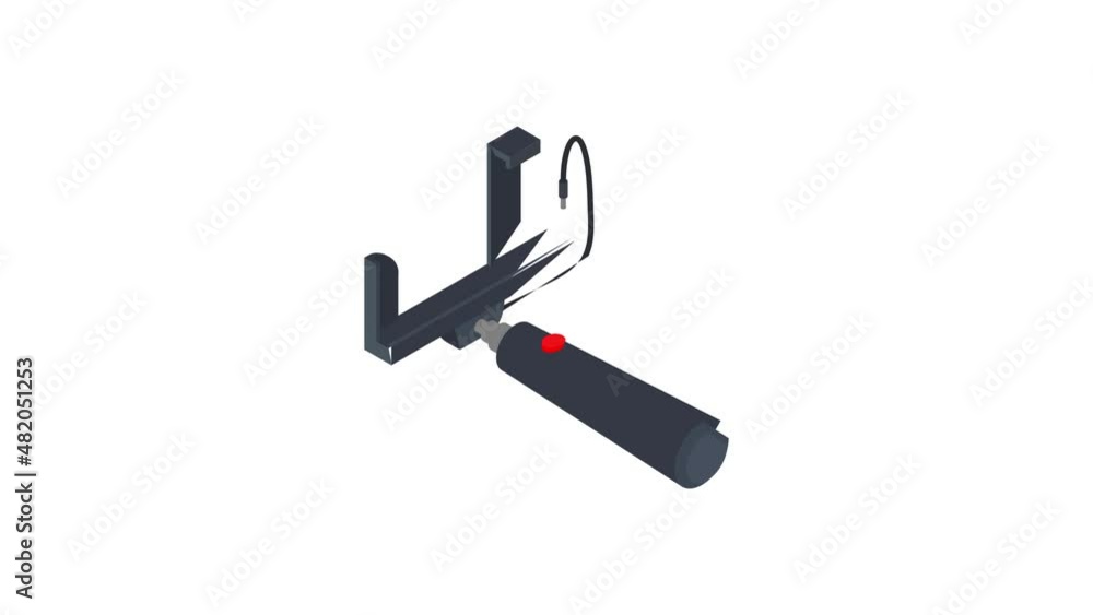 Selfie stick icon animation best cartoon object on white background Selfie stick icon animation best cartoon object on white background