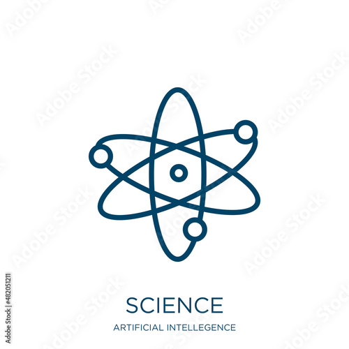science icon from artificial intellegence and future technology collection. Thin linear science, education, biology outline icon isolated on white background. Line vector science sign, symbol for web