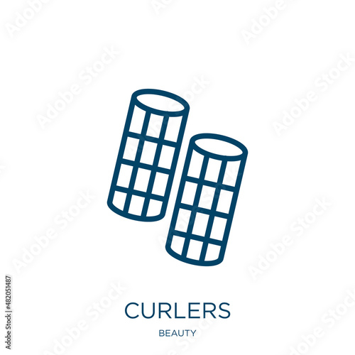 curlers icon from beauty collection. Thin linear curlers, beauty, hair outline icon isolated on white background. Line vector curlers sign, symbol for web and mobile