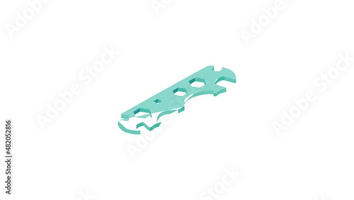 Cycle spanner icon animation best cartoon object on white background photo