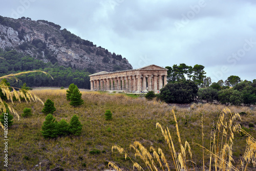 Old greek temple at Segesta, trapani Sicily, Italy