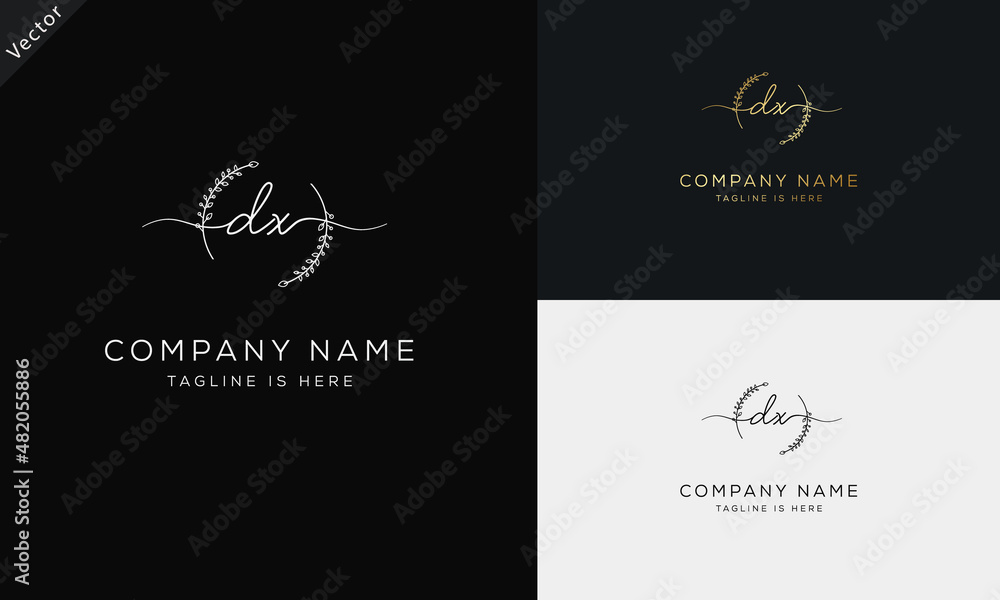 DX XD Signature initial logo template vector DX XD Signature initial logo template vector