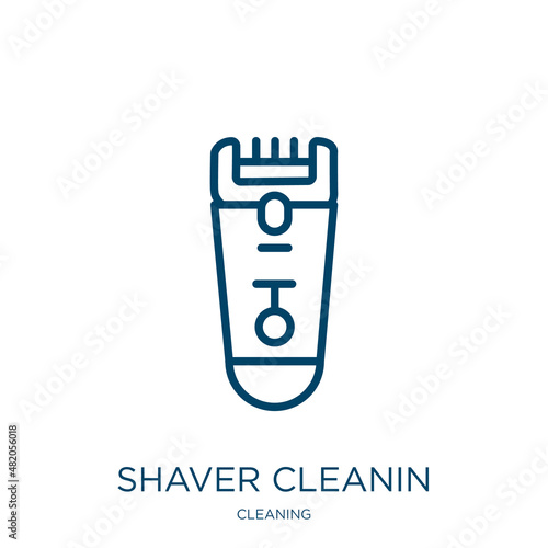 shaver cleanin icon from cleaning collection. Thin linear shaver cleanin, laundry, cleaner outline icon isolated on white background. Line vector shaver cleanin sign, symbol for web and mobile photo