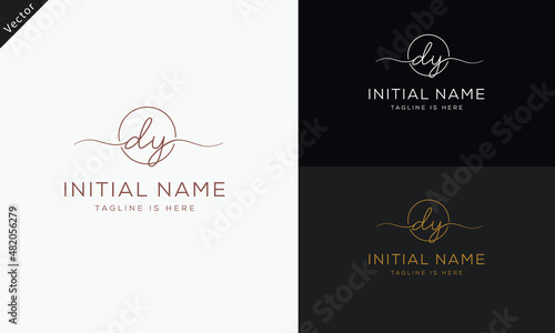 DY YD Signature initial logo template vector