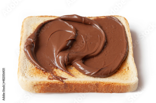 toasted bread slice with chocolate cream
