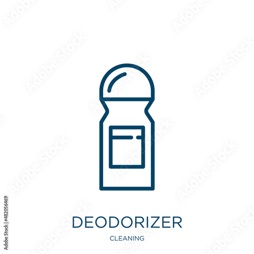 deodorizer icon from cleaning collection. Thin linear deodorizer, deodorant, spray outline icon isolated on white background. Line vector deodorizer sign, symbol for web and mobile