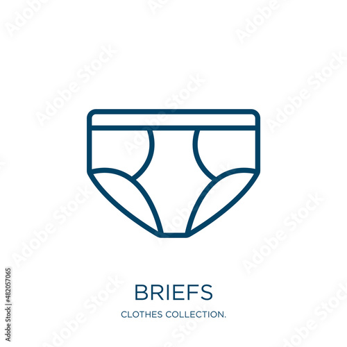 briefs icon from clothes collection. Thin linear briefs, business, brief outline icon isolated on white background. Line vector briefs sign, symbol for web and mobile