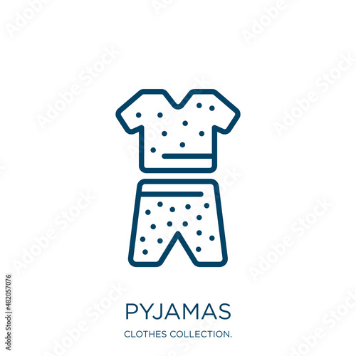 pyjamas icon from clothes collection. Thin linear pyjamas, apparel, sleepwear outline icon isolated on white background. Line vector pyjamas sign, symbol for web and mobile