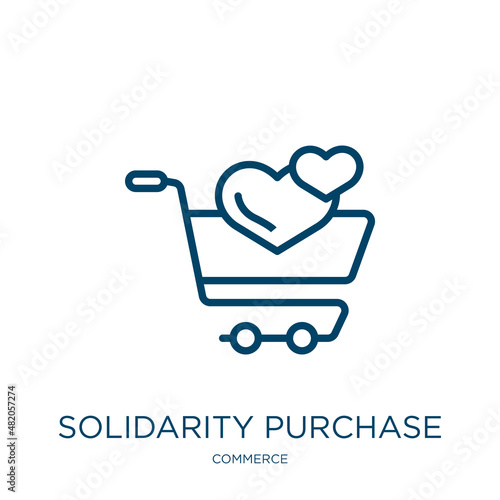 solidarity purchase icon from commerce collection. Thin linear solidarity purchase, solidarity, purchase outline icon isolated on white background. Line vector solidarity purchase sign, symbol for web