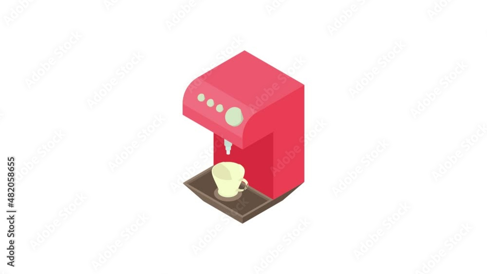 Coffee machine icon animation best cartoon object on white background Coffee machine icon animation best cartoon object on white background