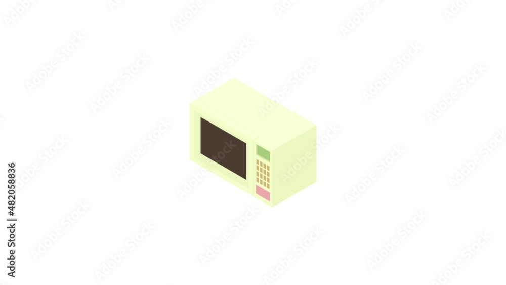 White microwave icon animation best cartoon object on white background White microwave icon animation best cartoon object on white background