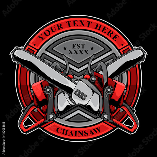 chainsaw vector simple logo