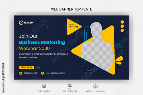 Business marketing webinar social media post template