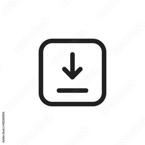 Download icon. Downloading vector icon. Save to computer symbol, line icons for upload option. Arrow down. Download icon vector illustration on white background