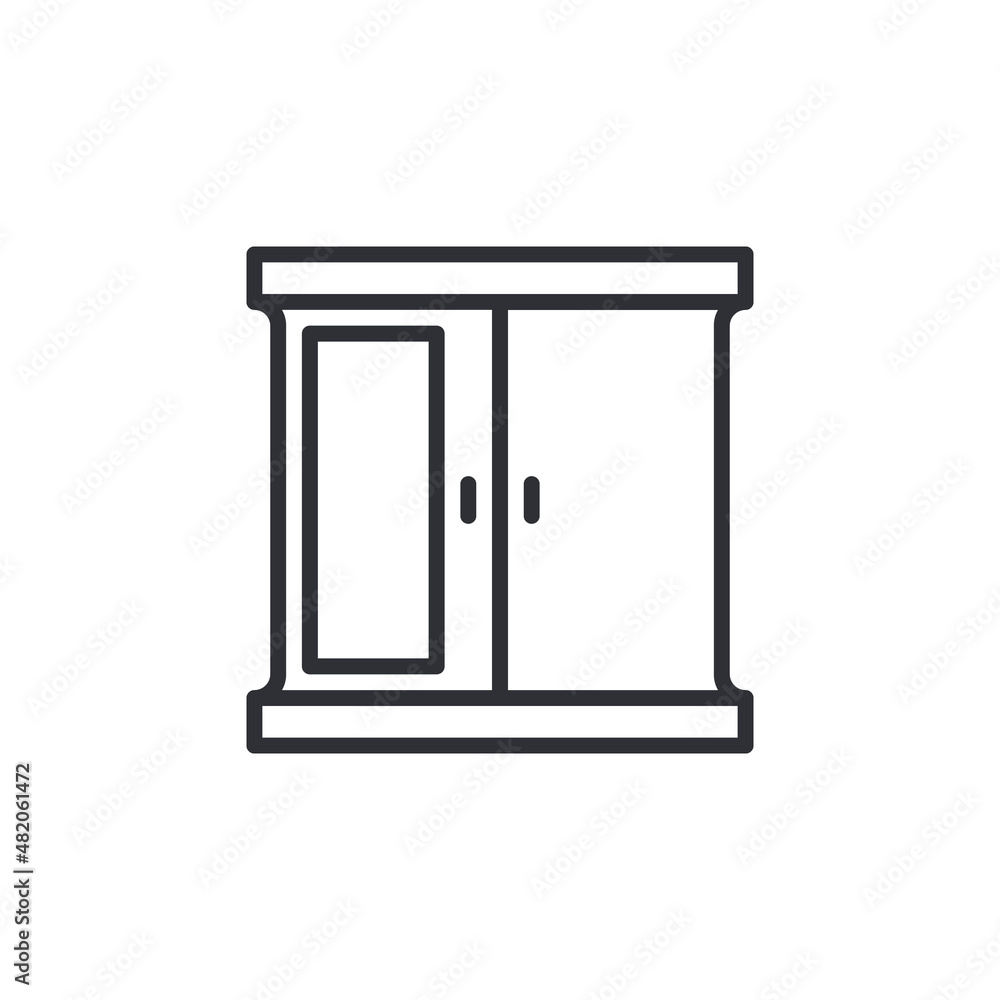 Wardobe line icon, Furniture and interior element, vector graphics, line icon on a white background, eps 10. wardrobe icon vector. wardrobe icon vector symbol illustration. Wardobe line icon, Furniture and interior element, vector graphics, line icon on a white background, eps 10. wardrobe icon vector. wardrobe icon vector symbol illustration.