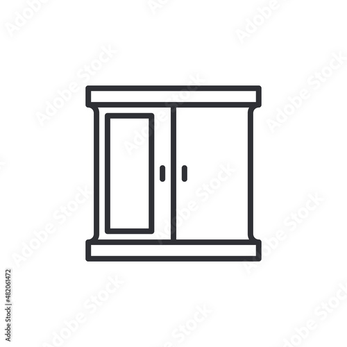 Wardobe line icon, Furniture and interior element, vector graphics, line icon on a white background, eps 10. wardrobe icon vector. wardrobe icon vector symbol illustration.