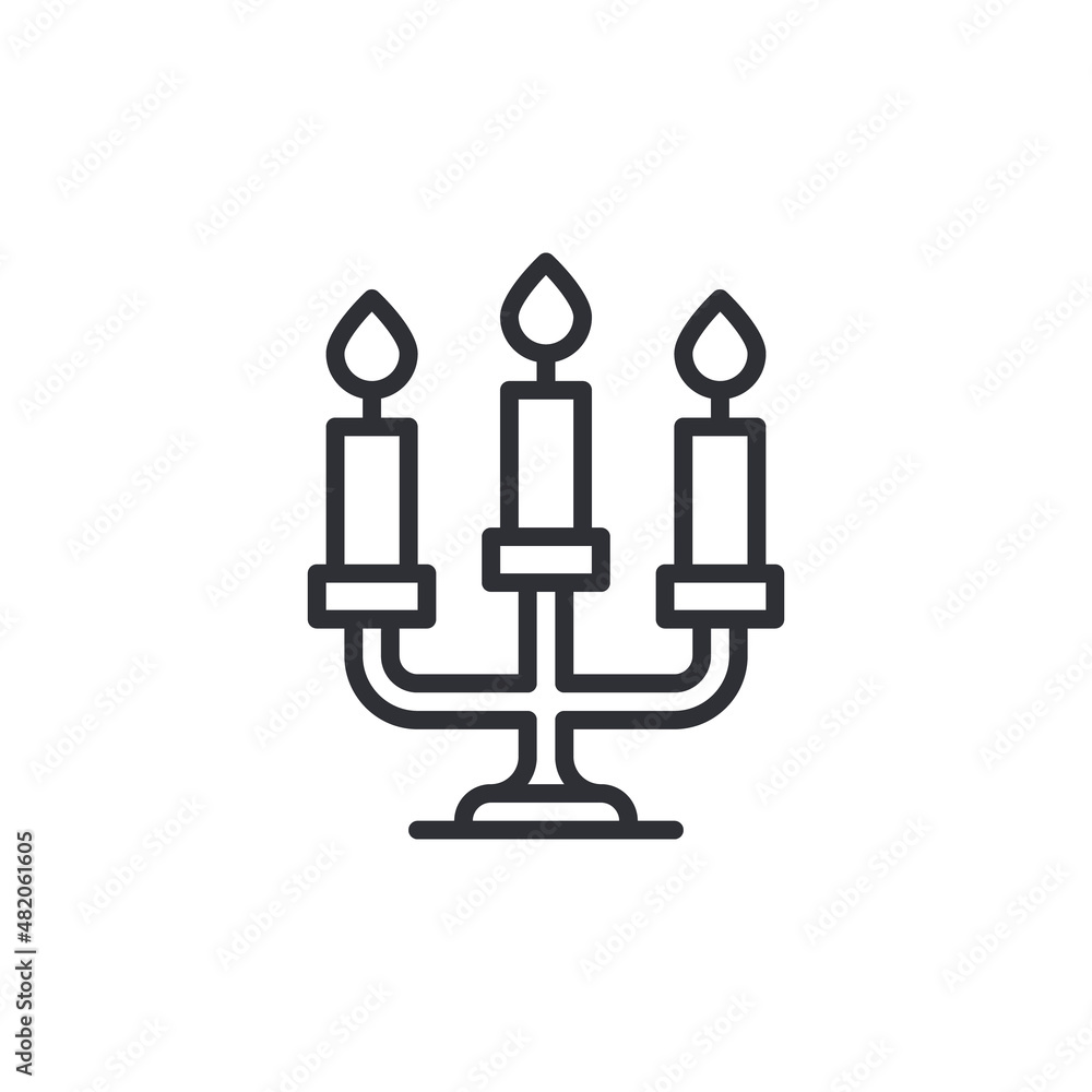 Fototapeta premium chandelier icon, candelabrum vector, light illustration. Chandelier icon. Element of furniture for mobile app and web sites. Vector illustration isolated on a white background. Premium quality symbol.