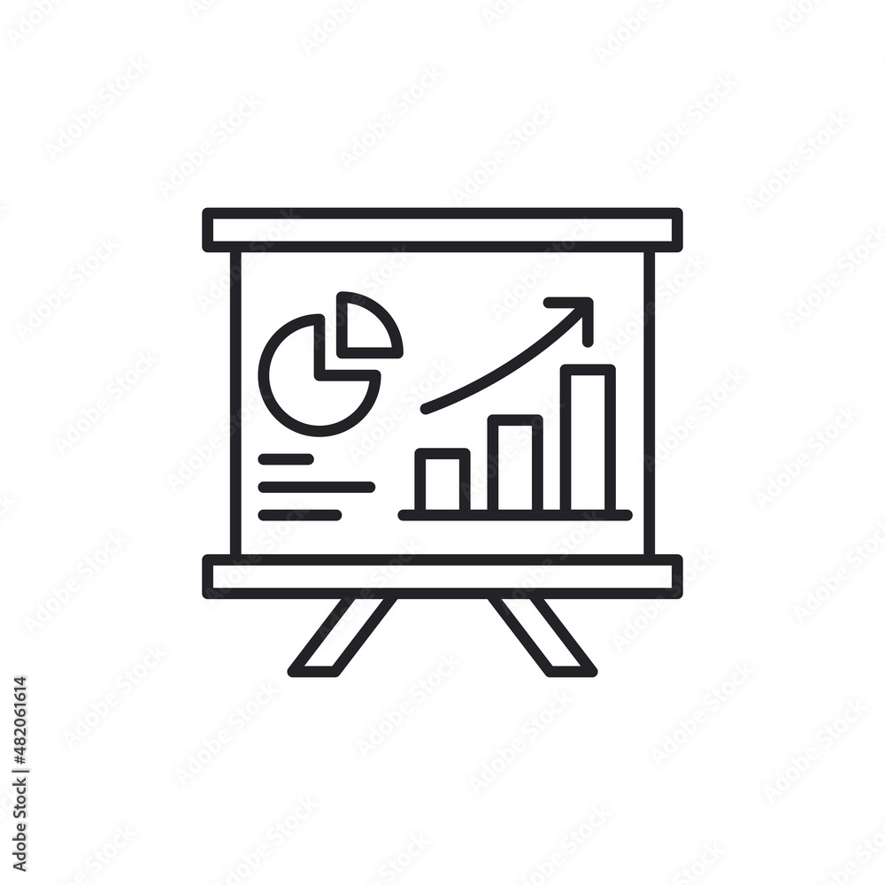 Chart, presentation icon suitable for info graphics, websites and print media and interfaces. line icon, logo isolated on white background. Business presentation board icon. board stand for workspace. Chart, presentation icon suitable for info graphics, websites and print media and interfaces. line icon, logo isolated on white background. Business presentation board icon. board stand for workspace.