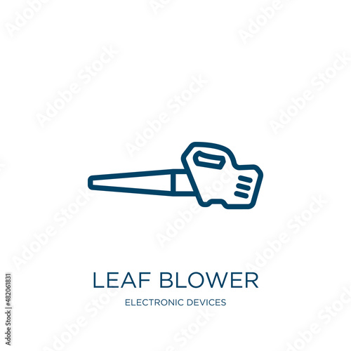 leaf blower icon from electronic devices collection. Thin linear leaf blower, gardening, tool outline icon isolated on white background. Line vector leaf blower sign, symbol for web and mobile
